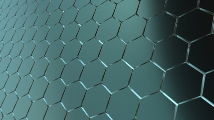 Fototapeta premium Blue abstract hexagon pattern