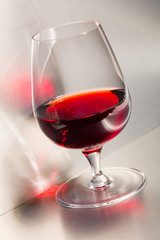 red wine in glass