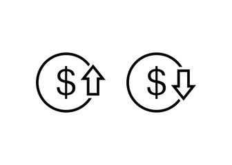 cost reduction icon vector. Reduce costs sign and symbol vector design