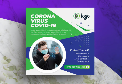 Coronavirus Pandemic Social Media Layout