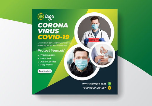 Coronavirus Pandemic  Social Distance Awareness Social Media Layout
