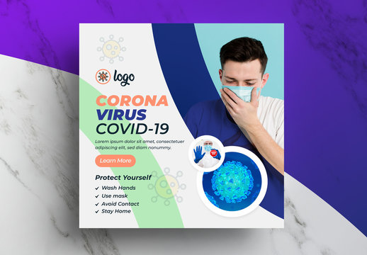 Coronavirus Pandemic  Social Distance Awareness Social Media Layout