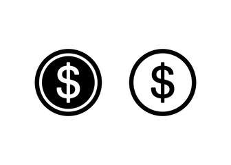 Dollar icon, money sign and symbol vector