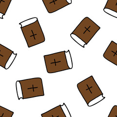 Bible seamless doodle pattern, vector illustration