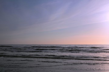 scenic sea scenery with waves, copy space