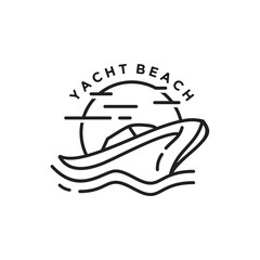 Yacht / Cruise Logo design inspiration with minimalist line art style
