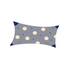 Soft fluffy pea print pillow. Flat vector illustration. The concept of sleep and rest