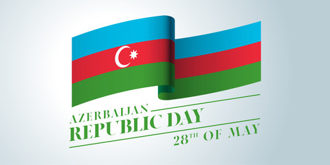 Azerbaijan happy republic day vector banner, greeting card