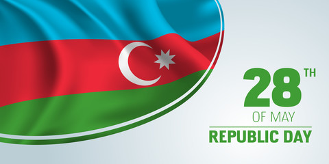 Azerbaijan republic day vector banner, greeting card.