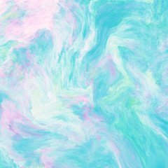 Fototapeta na wymiar abstract light turquoise and pink marble watercolor dreamy fantasy background