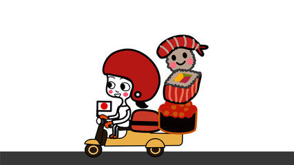 Japanese food delivery scooter