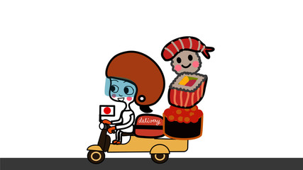 Japanese food delivery scooter