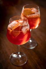 glass and cocktail