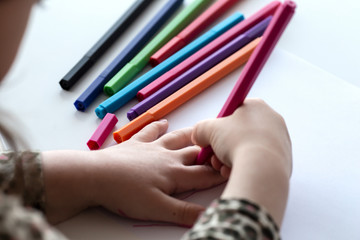 child hand drawing isolated