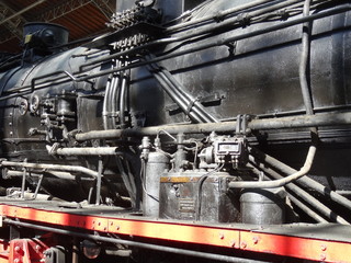 Details einer historischenb Dampflok BR 52
