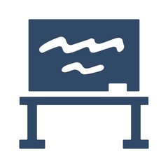 Obraz premium Blackboard icon in flat style. School, studying sign. Training symbol.
