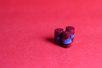 Photo Close Up, Scale HO Red Oil Barrel, for your element design oil or fuel related
