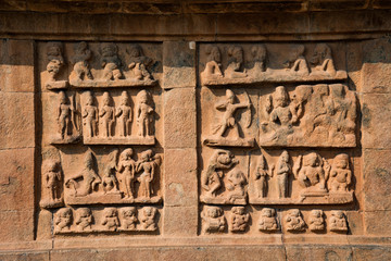 Beautiful bright view of the temple tower of Lord Bragadeeswarar Temple in Tamil Nadu India