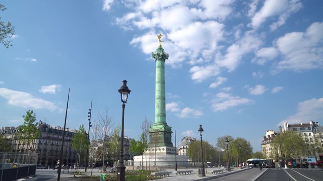 Paris, The column of Jules, monument to the French Revolution, at the Bastille square