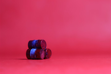 Photo Close Up, Scale HO Red Oil Barrel, for your element design oil or fuel related
