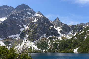 Naklejka na ściany i meble Morskie Oko lake (Eye of the Sea) at Tatra National Park near Zakopane city in Poland