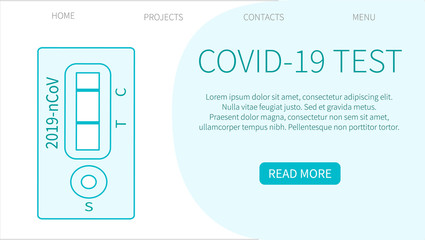 Test result pandemic COVID-19. Concept of disease caused by the virus outbreak. Test result by rapid test device for coronavirus novel coronavirus 2019. Web page design templates.