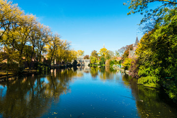 Fototapeta premium Belgium Bruges Minnewater park in Bruges, Belgium