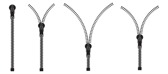 Zipper icon set, lock and unlock zipper isolated on white background, vector Illustration © Graficriver