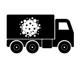 Coronavirus sur un camion de transport