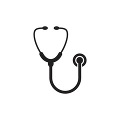 Stethoscope icon in flat style. health business concept,vector illustration isolated on white background. 