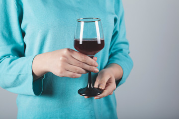 woman hand glass of wine