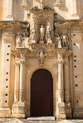 Naklejka premium Architectural Details of St. Sebastiano Church in Ferla, Province of Syracuse, Italy.