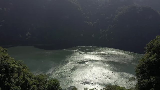 
Langkawi Malaysia beautiful flight on a drone. Sea, mountains, jungle, trees, lakes, many small islands, lake, drone video.