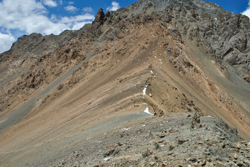 mountain path to the blue sky mountain pass