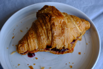 French Croissant, stuffed with blueberry jam
