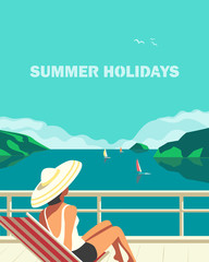 Summer holidays leisure time vector poster