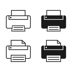 printer icon set, for apps and websites, vector Illustration