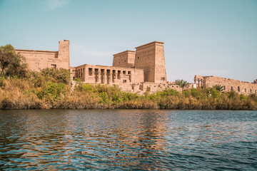 Fototapeta premium philae temple on river in aswan egypt 