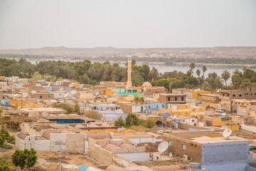 aerial view of Aswan egypt Nubian village