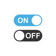 On and Off Toggle Switch Buttons, with Modern Devices User Interface, vector icon Illustration