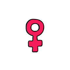 symbol of the feminine doodle icon, vector illustration