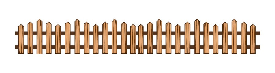 fence vector illustration, brown fence isolated on white background