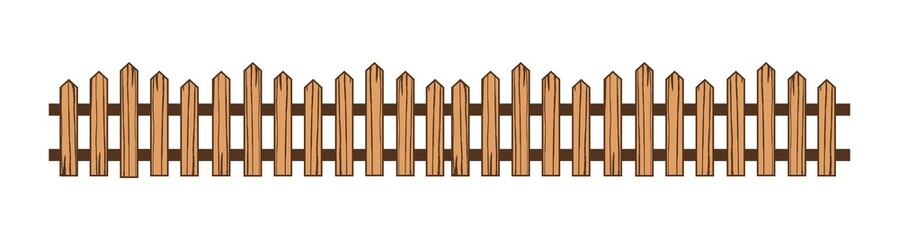 fence vector illustration, brown fence isolated on white background