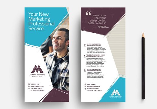 Stylish Modern DL Flyer Layout with Hexagonal Lines
