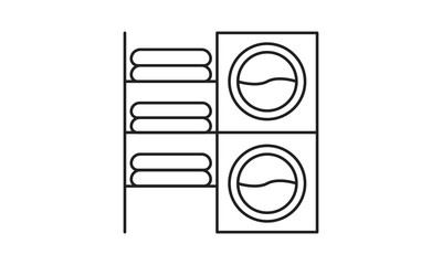 Washing machine, clean, towel, machine, clothes free vector icon