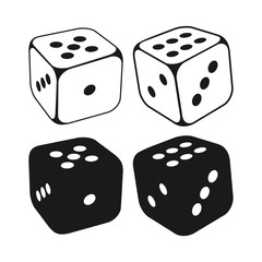 Two Dice Cubes icon on White Background. Vector icon Illustration, Gambling vector