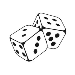 dice vector icon, gambling icon for casino apps and websites
