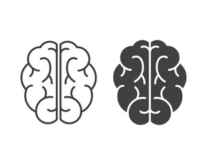 Human brain vector icon illustration, 