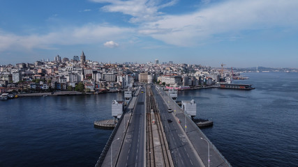 Fototapeta na wymiar Galata Bridge and Galata Tower