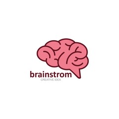 Brain Logo design template. idea symbol. Brainstorm